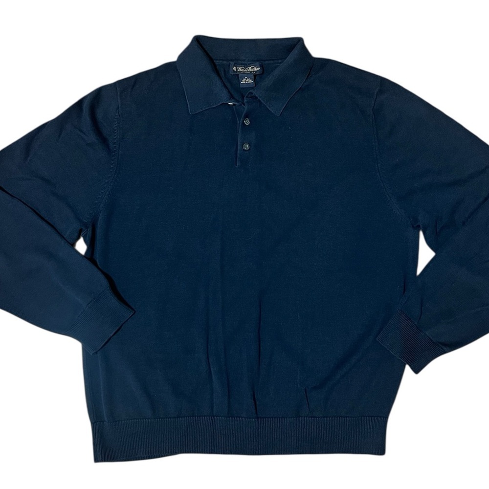 Brook Brothers 100% Cotton Sweater Men's NavyVintage Long Sleeve XL